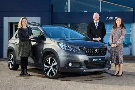 Arbury makes SPOTiCAR’s 150,000th approved used car sale at Arbury, PEUGEOT in Nuneaton