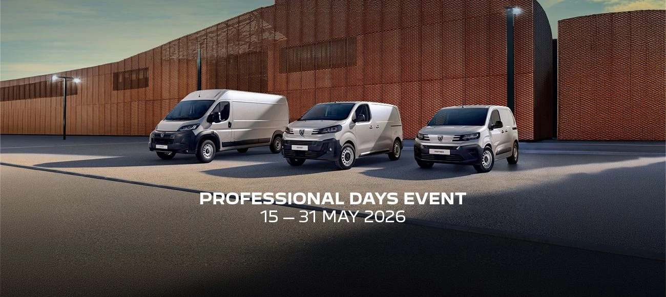 A £1,000 boost for your next Peugeot van at our Professional Days Event